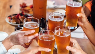 beer glasses cheering