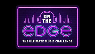 on the edge purple & pink neon logo